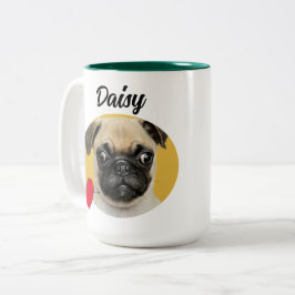 Taza Bicolor Te quiero papá, curiosa cita de perro y foto/nombr
