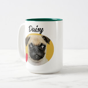 Taza Bicolor Te quiero papá, curiosa cita de perro y foto/nombr