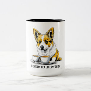 Taza Bicolor Té y Corgi