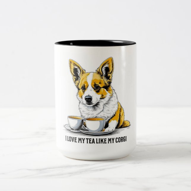 Taza Bicolor Té y Corgi (Centro)