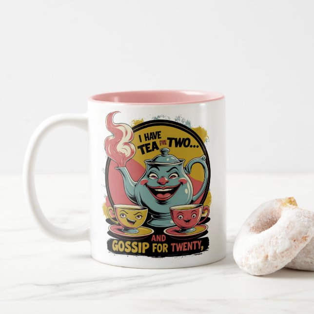 Taza Bicolor Tea and Gossip (Con donut)