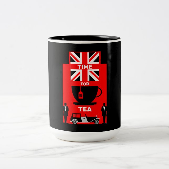 Taza Bicolor Tea Drinkers británicos clásicos Mug (Centro)