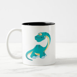 Taza Bicolor Tea Mug con Dino Verde
