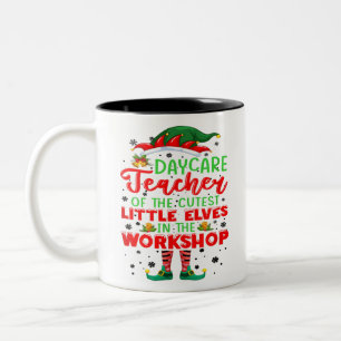 Taza Bicolor Teach Cutest Elves Workshop Cute Daycare Teacher C