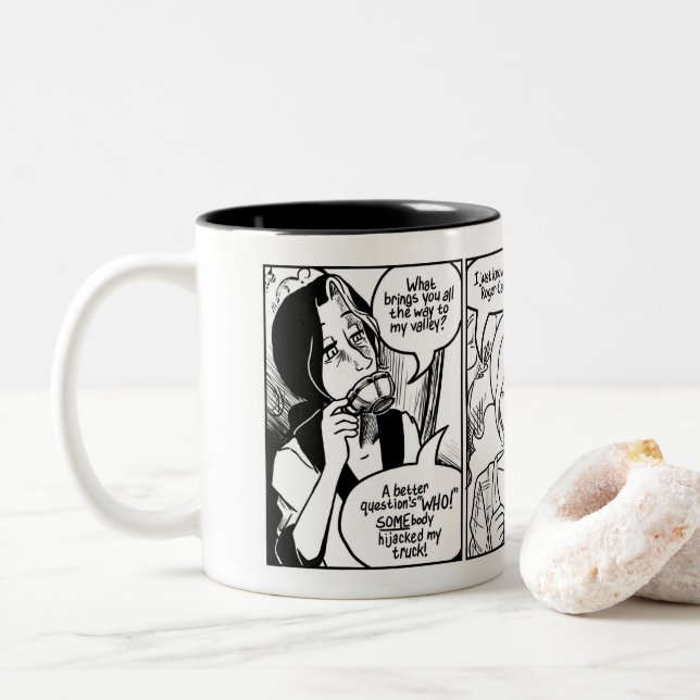 Taza Bicolor Teatime de DFD con señor Weston (Con donut)