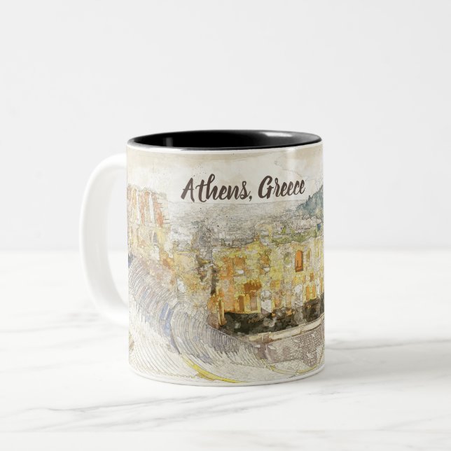 Taza Bicolor teatro antiguo de Herodion, Atenas, Grecia (Anverso izquierdo)