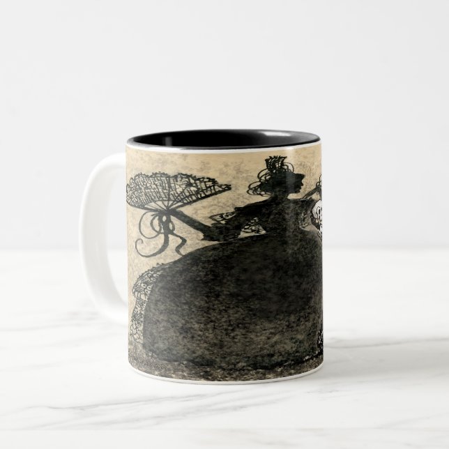 Taza Bicolor Teatro de café de dos tonos Mug (Anverso izquierdo)
