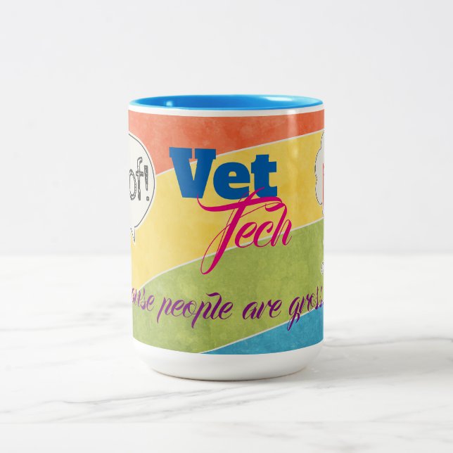 Taza Bicolor Tecnología del veterinario (Centro)