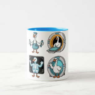 Taza Bicolor Tecnólogo Radiológico Ganso Tonto, Radiografía Div