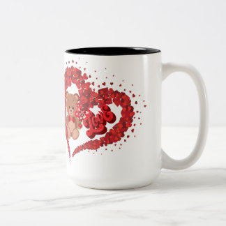 Taza Bicolor Teddy Bear Heart Mug