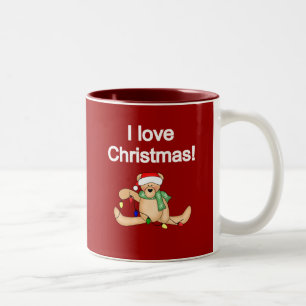 Taza Bicolor Teddy Bear I Love Navidades Tshirts and Gifts