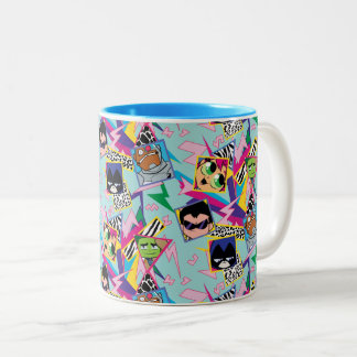 Taza Bicolor Teen Titans Go! | Retro 90's Group Collage
