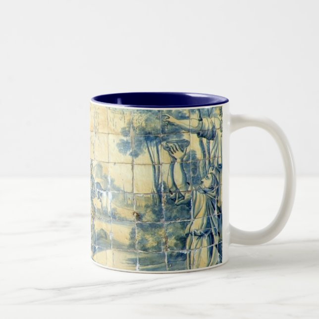 Taza Bicolor Tejas azules (imagen completa) (Derecha)