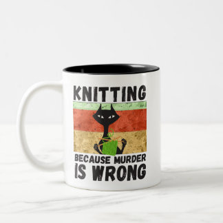 Taza Bicolor Tejiendo Camisa, Tejiendo Porque El Asesinato Está
