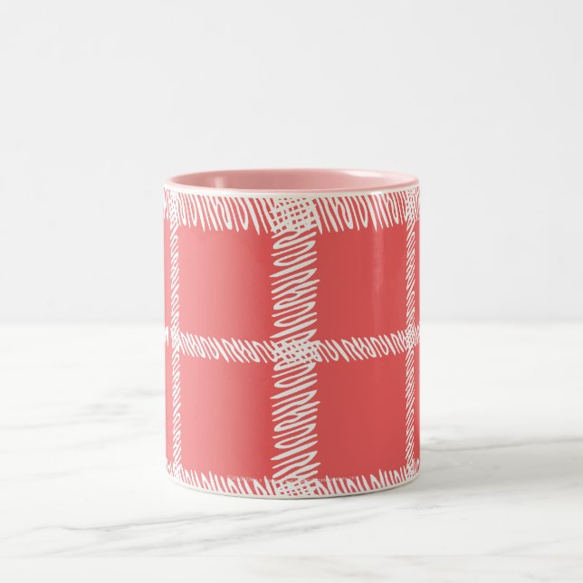 Taza Bicolor Tela escocesa LtPink (Centro)