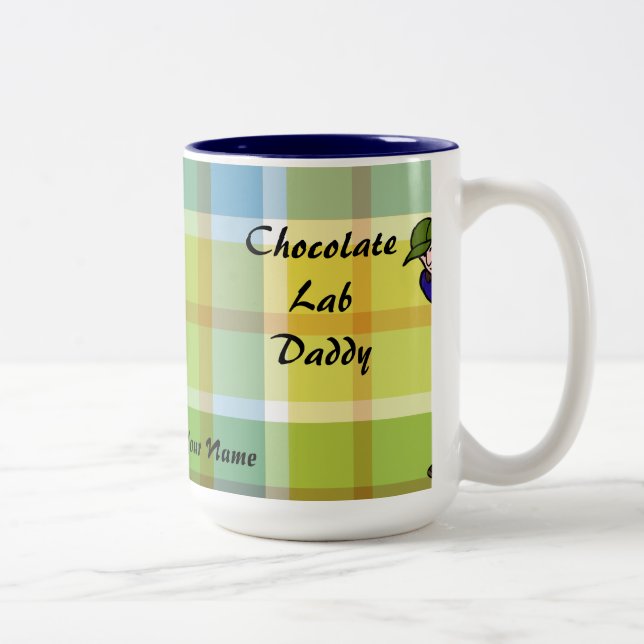 Taza Bicolor Tela escocesa personalizada del papá del (Derecha)