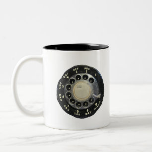 Taza Bicolor Teléfono rotativo antiguo