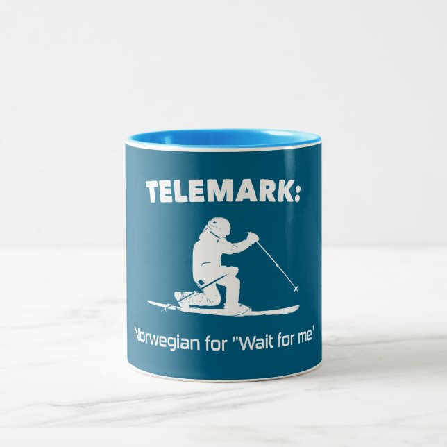 Taza Bicolor Telemark: Noruego Para "Esperarme" (Centro)