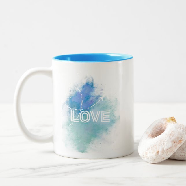 Taza Bicolor Tema de amor Mug (Con donut)