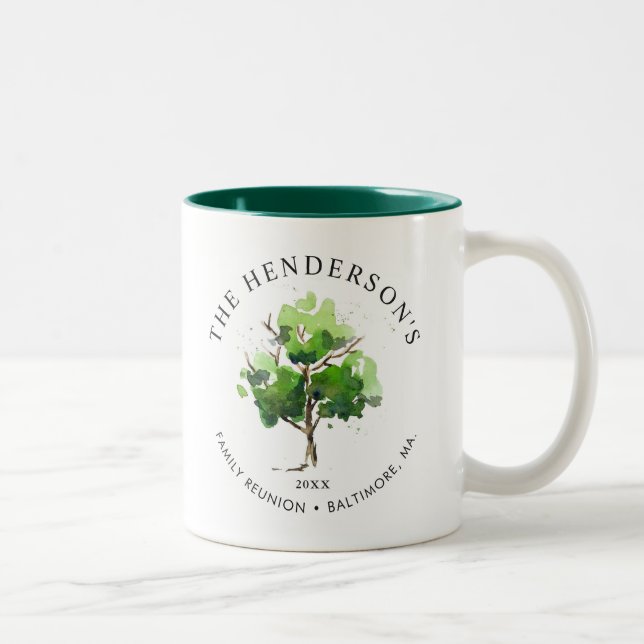 Taza Bicolor Tema de árbol familiar| Reunión familiar (Derecha)