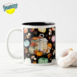 Taza Bicolor Tema de la calabaza de otoño