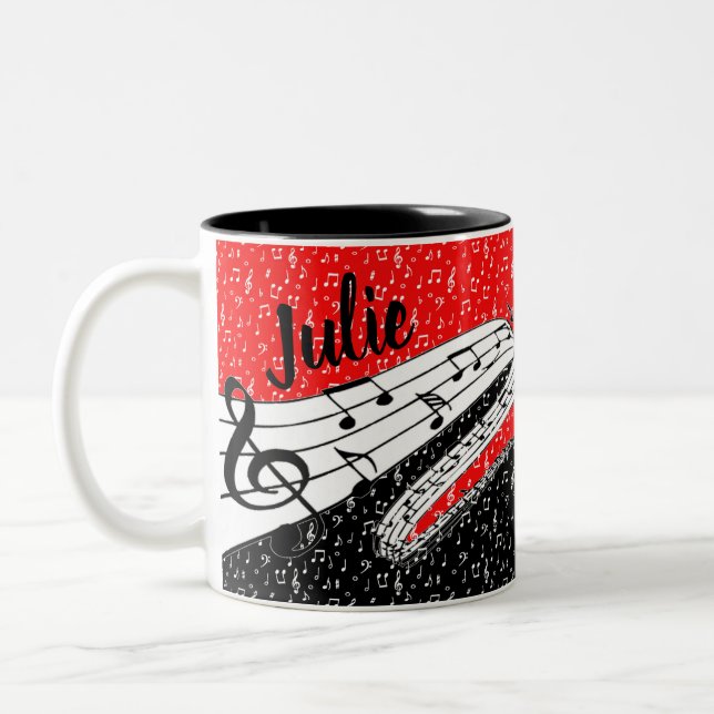 Taza Bicolor tema de música personalizado (Izquierda)