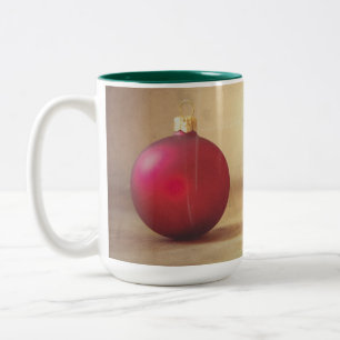 Taza Bicolor tema de Navidad con bola de Navidad