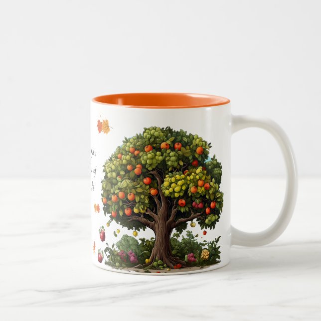 Taza Bicolor Tema de otoño Biblia Verse Mug (Derecha)