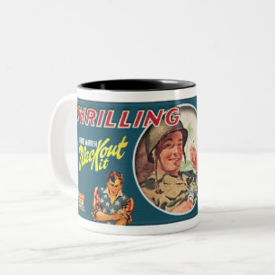 TAZA BICOLOR TEMA DE PUBLICIDAD DE LA SEGUNDA GUERRA MUNDIAL