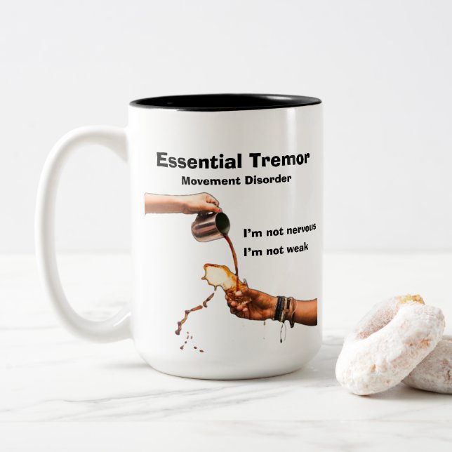 Taza Bicolor Temblor Esencial, (Con donut)