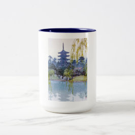 Taza Bicolor Templo oriental fresco de la capilla del lago