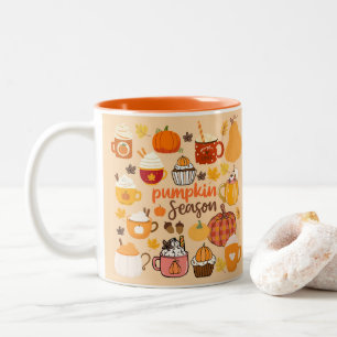 Taza Bicolor Temporada con Especias de Calabaza