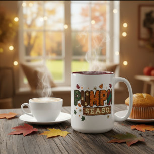 Taza Bicolor Temporada de calabaza Caída Rústica Acogedora Acci