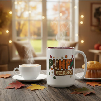 Taza Bicolor Temporada de calabaza Caída Rústica Acogedora Acci