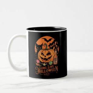 Taza Bicolor Temporada de miedo de la caída de Halloween retro