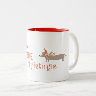 Taza Bicolor Ten una Feliz Navidad a los Perros