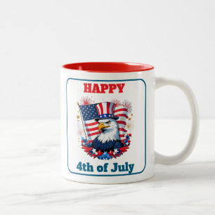 Taza Bicolor Tendencias de fuegos artificiales de la bandera es