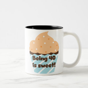 Taza Bicolor Tener 40 años es dulces camisetas de cumpleaños y