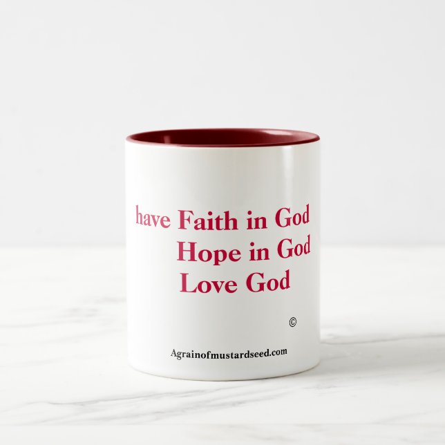 Taza Bicolor Tener fe en Dios (Centro)