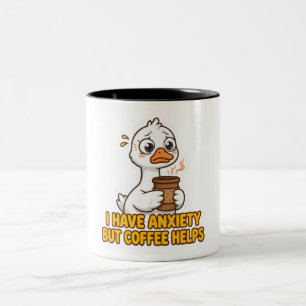 Taza Bicolor Tengo Ansiedad Pero El Café Ayuda Divertido