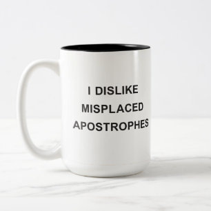 Taza Bicolor Tengo aversión apóstrofes equivocados