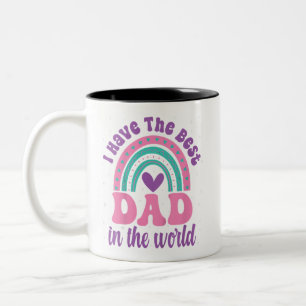 Taza Bicolor Tengo El Mejor Papá En El Mundo Del Niño Chica Fat