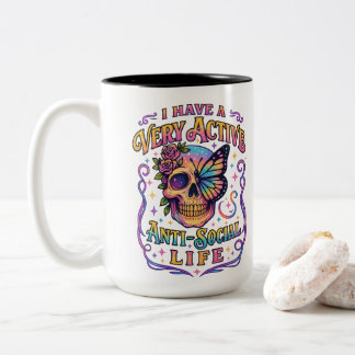 Taza Bicolor Tengo Un Muy Activo...