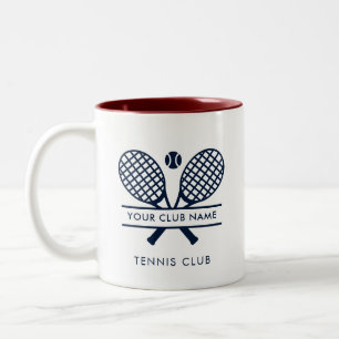 Taza Bicolor Tennis Country Club Name Racas Motif Personalizado