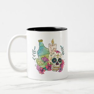 Taza Bicolor Tequila Sugar Skull
