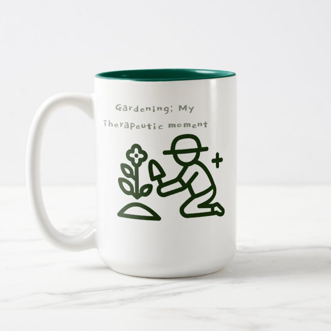 Taza Bicolor Terapia de Jardinería (Izquierda)