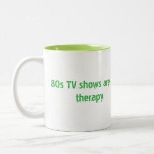 Taza Bicolor Terapia de nostalgia de amor de la TV de los 80 pa