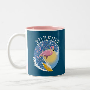 Taza Bicolor Terapia de Surf - Flamingo de Verano