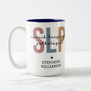 Taza Bicolor Terapia del habla del patólogo del personalizado 
