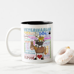Taza Bicolor Términos de la veterinaria del subterráneo Art Vet